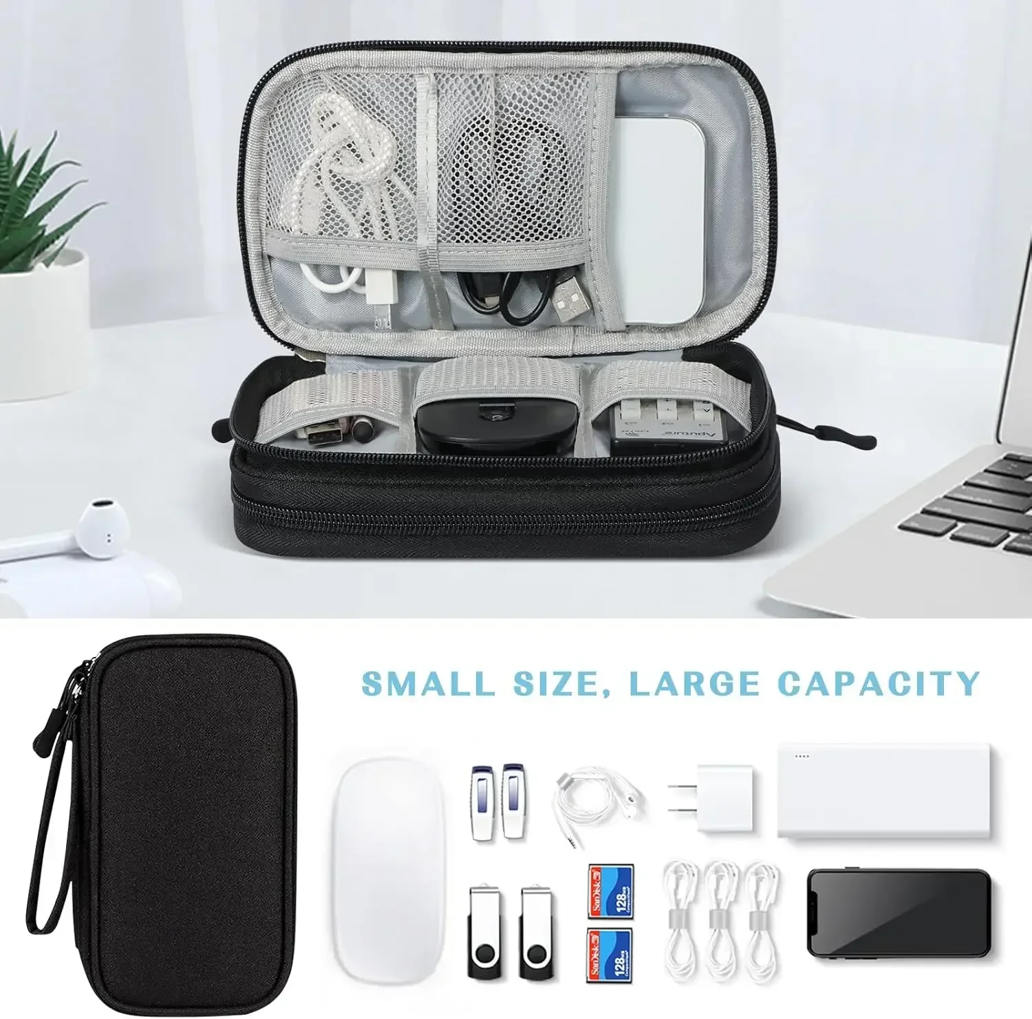 Travel Cable Bag Portable Digital Storage Pouch Charger Data Cable USB Bag Organizer Waterproof Electronic Accessory Storage Bag view 5