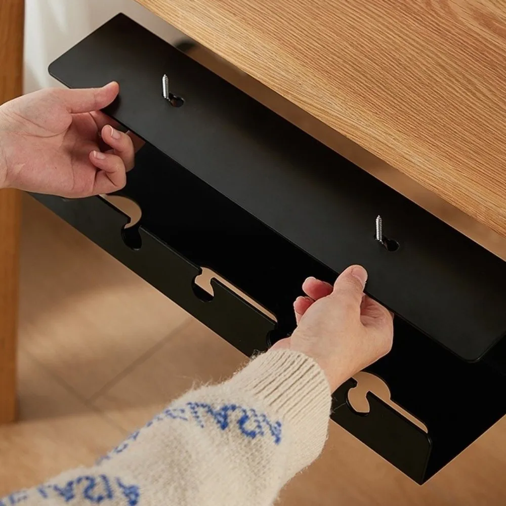 Versatile Under Desk Cable Management Rack Sturdy Spacious Cable Organizer Rack No Drilling Wear-resistant Socket Strip Holder - view 4