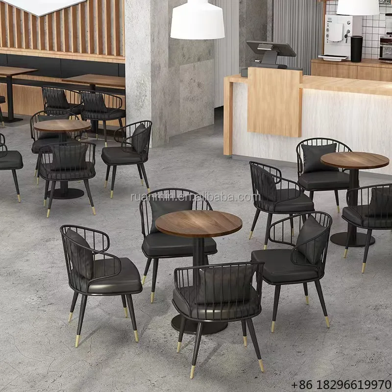 

High Quality Luxury Dining Chair for Restaurant Hotel School Bar Modern Metal Design Coffee Shop Dining Table
