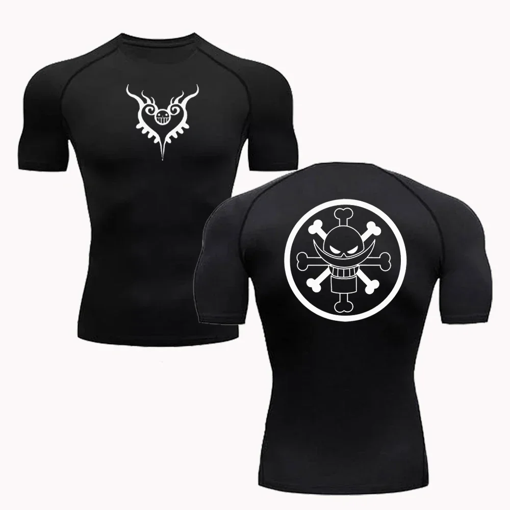 2024 Summer Men Sun-protective Clothing Anime T-shirt Fitness Quick-drying Running Fitness T-shirt Sports Tight Rashgard S-3XL