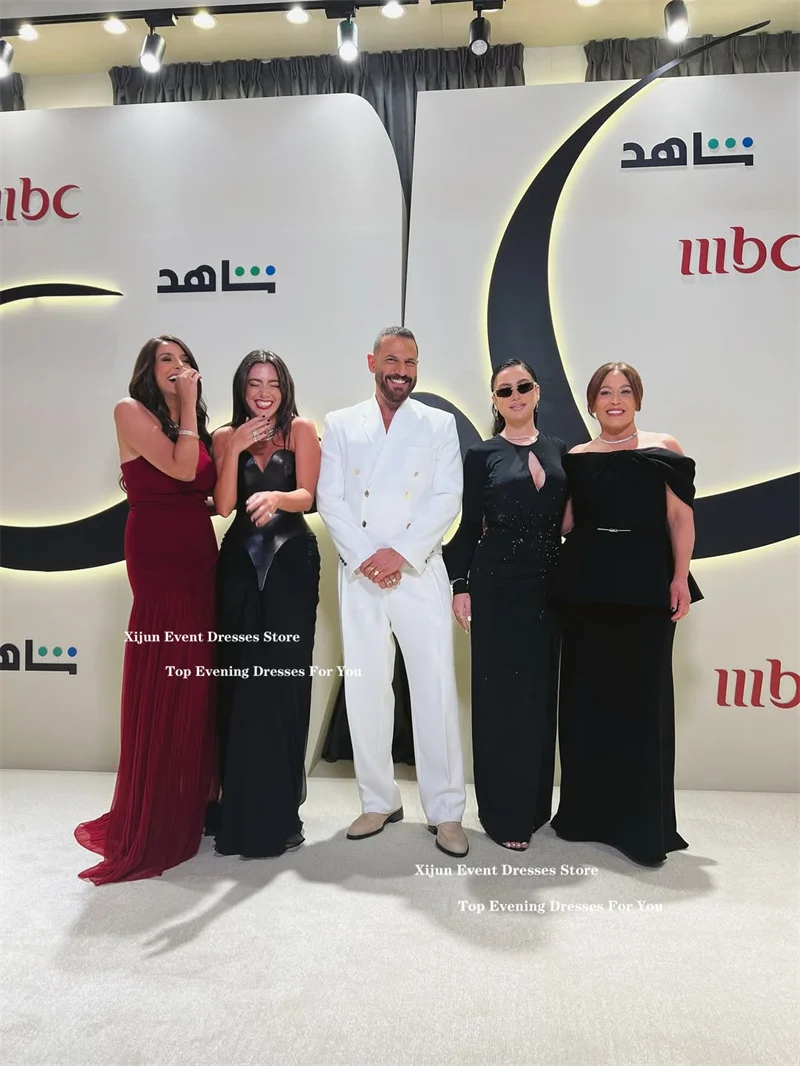 فساتين سهرة مثيرة بحورية البحر باللون الأسود من Xijun على شكل قلب بدون أكمام فساتين رسمية للحفلات الراقصة للمناسبات العربية السعودية حسب الطلب