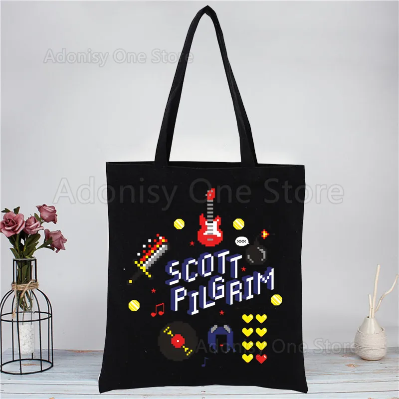 Scott Pilgrim Women Shoulder Bag Canvas Shopping Bags Female Handbags Reusable Tote Bag Best Gifts