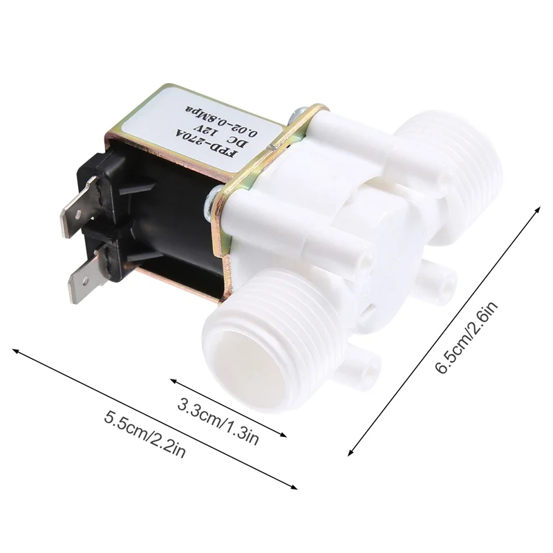 A36T-5X Dc12v N/C ปกติปิดน้ํา Solenoid วาล์ว G1/2 นิ้วพลาสติกไฟฟ้า Solenoid วาล์วสําหรับน้ํา