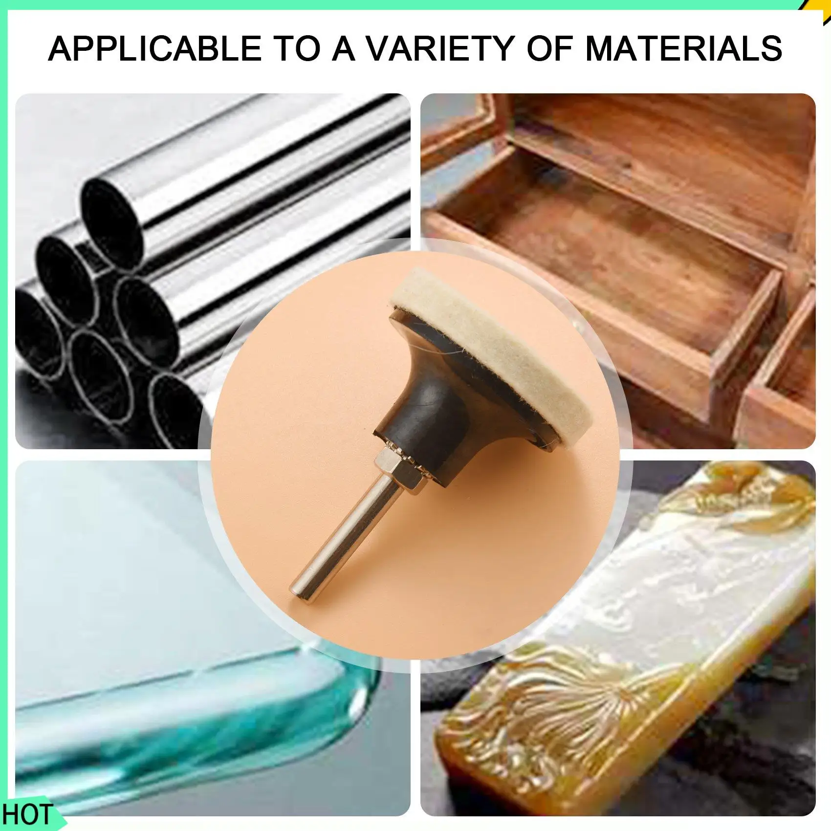 

AWAH 20 шт. 2-дюймовая сжатая искусственная шерстяная ткань Qc Диск Полировальные полировальные подушечки Колеса с 1 шт. 2-дюймовым держателем дисков с