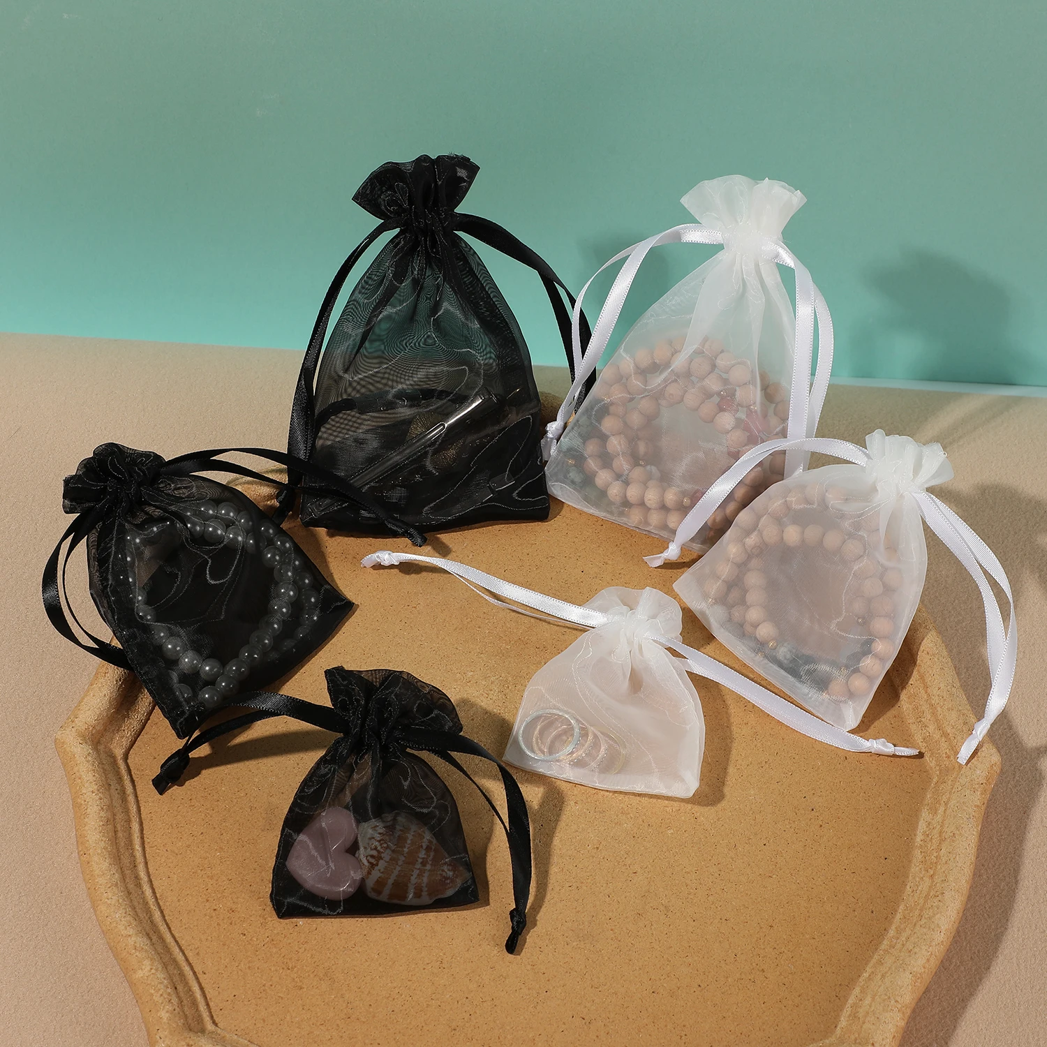 

Лидер продаж, 10 шт./лот, 7x9 см, 9x12 см, 10x15 см, подарочные пакеты из органзы на шнурке, свадебные подарочные пакеты, упаковочные пакеты с индивидуальным логотипом