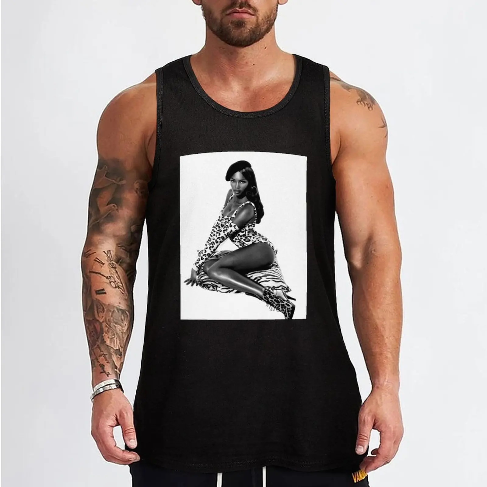 Naomi Campbell : Cat Eyes Tank Top singlets for men gym accessories men t-shirts for Men's gym gym clothing men