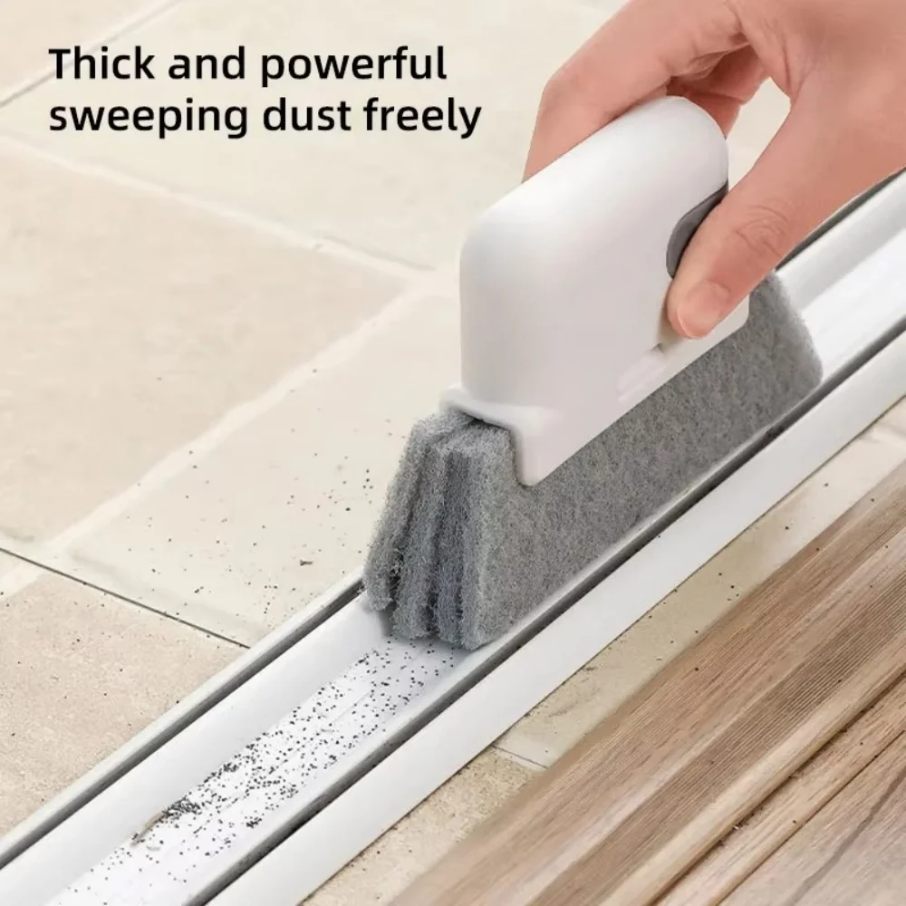 Cepillo de Limpieza 2 en 1 para Ranuras y Grietas, Limpiador de Rieles de Puertas Corredizas y Ventanas, Herramienta Doméstica para Eliminar el Polvo en Esquinas de Cocina y Baño