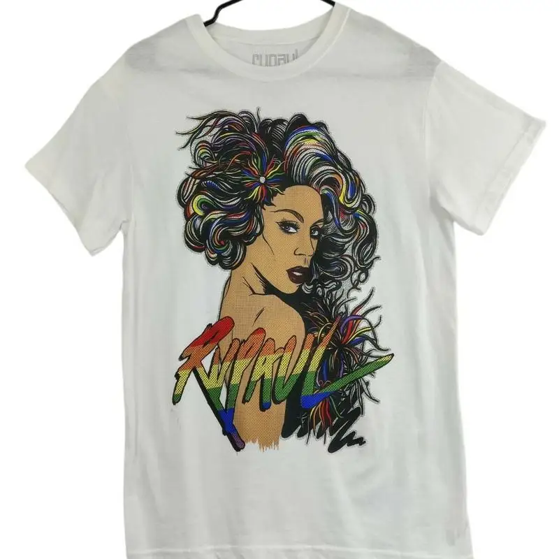 Rupaul Мужская белая повседневная футболка с круглым вырезом Размер S