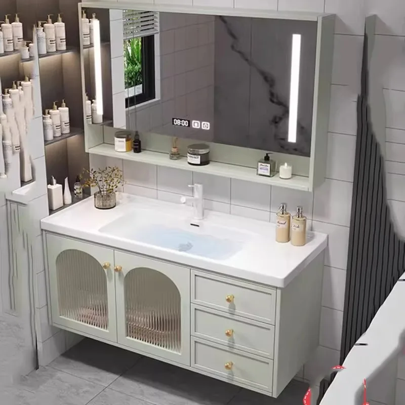 

Waterproof Wooden Bathroom Cabinet Drawers Green Luxury Storage Bathroom Cabinet Space Saver Mobiletto Bagno Furniture Home