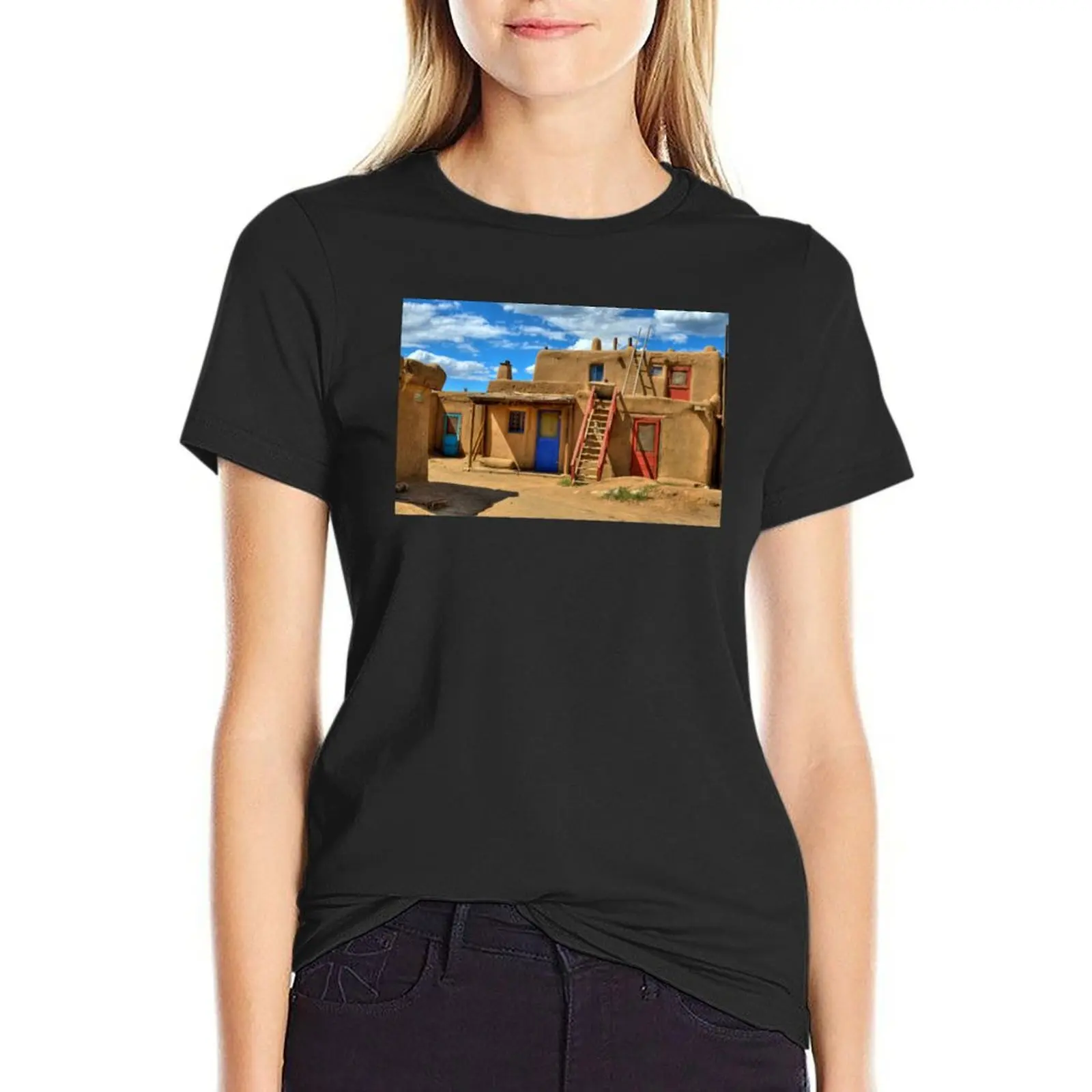 Doors Of Taos Pueblo' T-Shirt graphics summer clothes kawaii clothes funny t-shirt dress for Women graphic