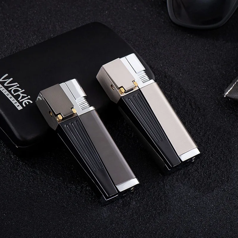 

Hot Windproof Metal Butane Open Flame Butane Inflatable Turbine Lighter Outdoor Portable Barbecue Cigar Tool High end Men's Gift