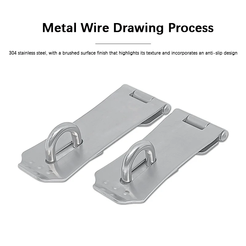 1pcs 304 Stainless Steel Door Latch Lock, Thickened Buckle Cabinet Drawer Anti-Theft Hanging Lock, Old-style Wooden Door Latch,