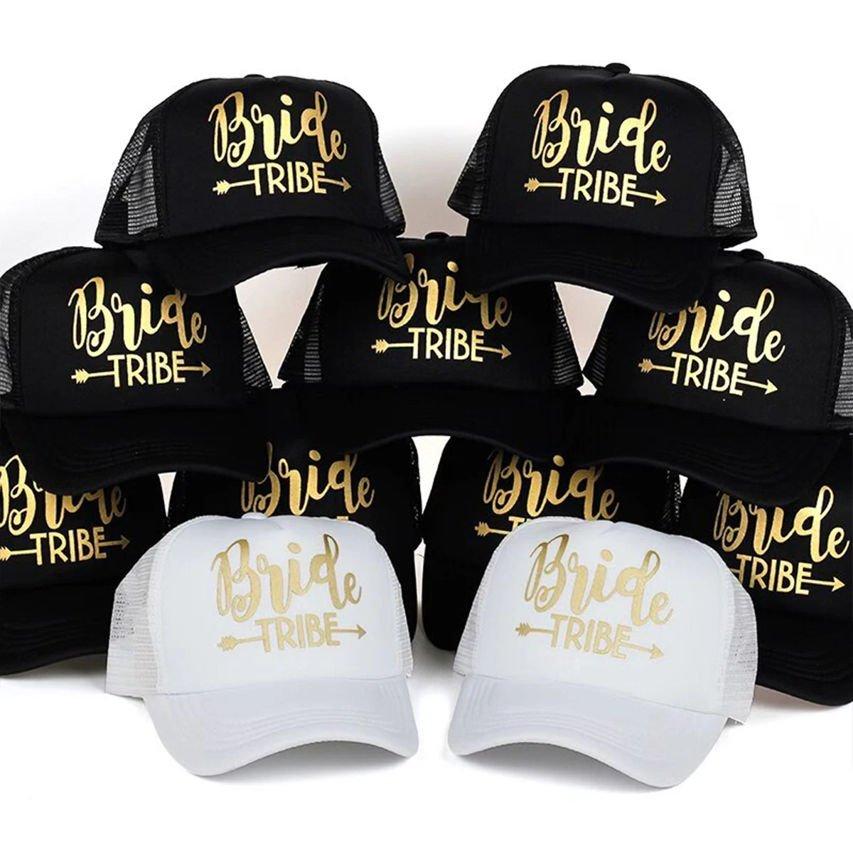 Unisex Bride Tribe Letter Print Baseball Net Caps Spring and Summer Outdoor Adjustable Casual Hats Sunscreen Hat