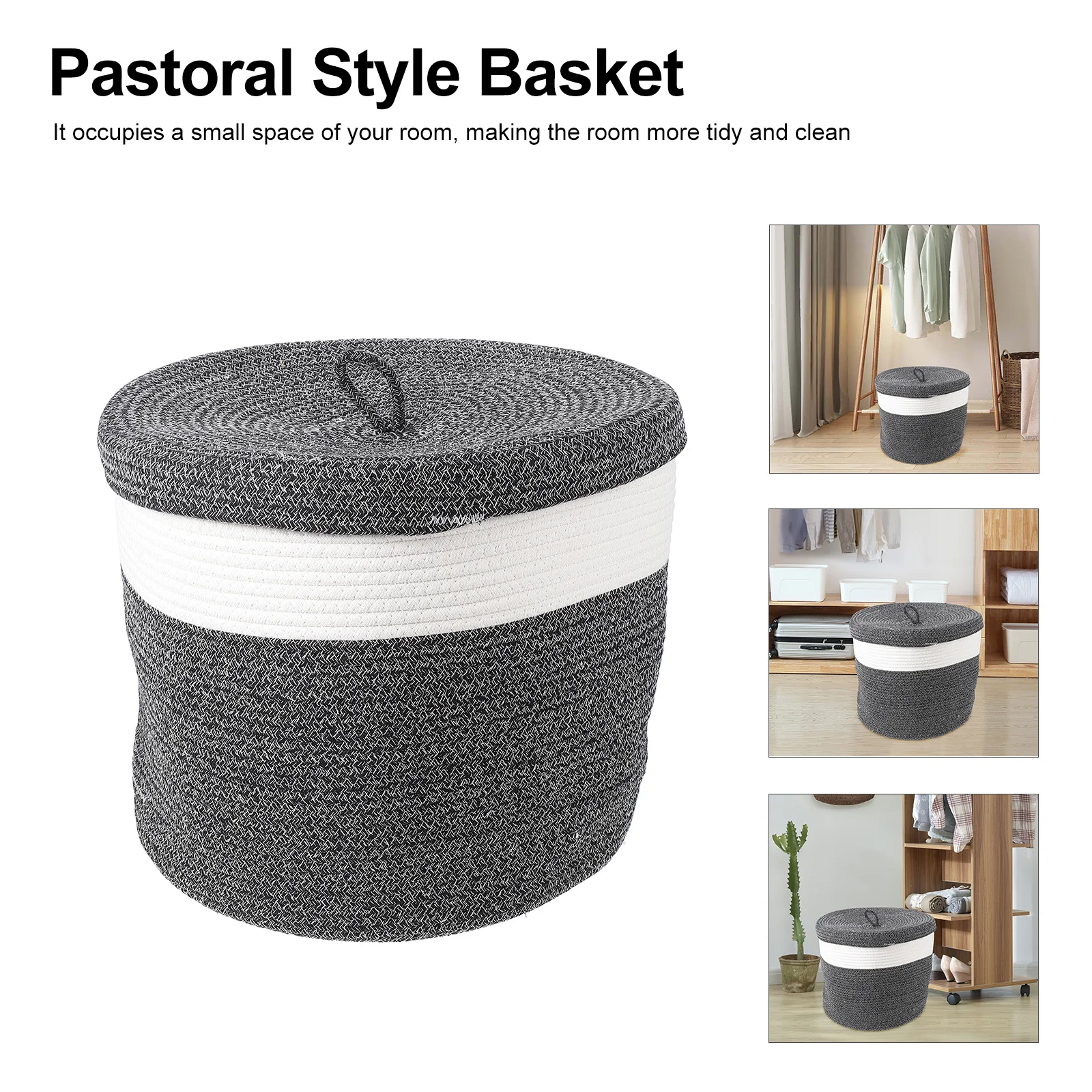 

Cotton Rope Storage Basket For Clothes Towels Products Home Organizer Multifunctional Woven Storage Container Bedroom