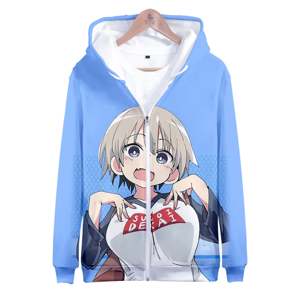 Uzaki Chan Wants to Hang Out Season 2 Zipper Hoodie 3D Unisex Long Sleeve Hooded Sweatshirt Casual Streetwear Zip Up Clothes