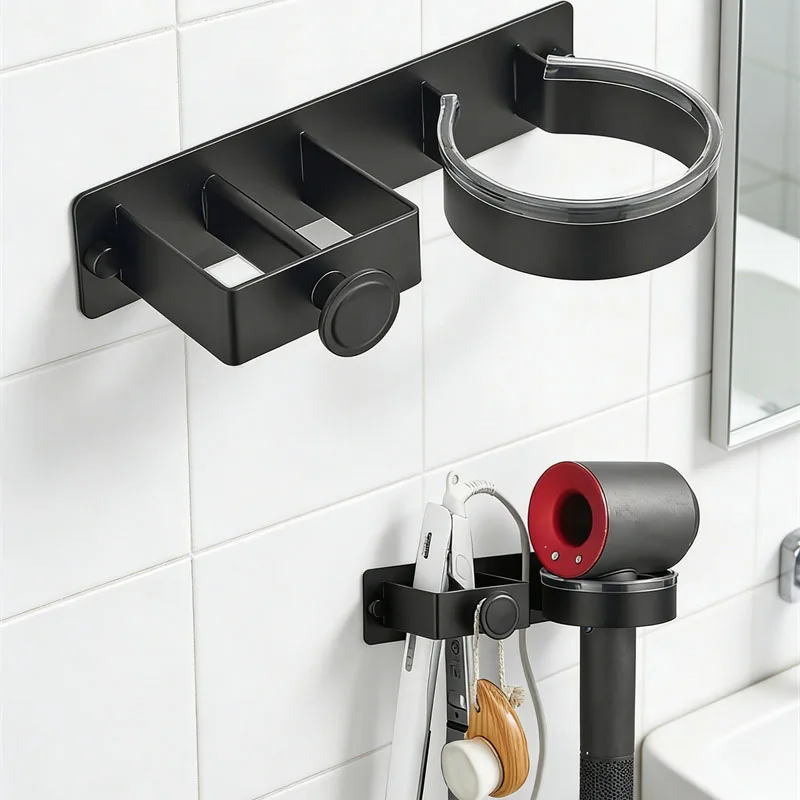 

Настенный органайзер для инструментов для укладки волос: держатель для фена, выпрямителя, аксессуаров для ухода за волосами в ванную комнату