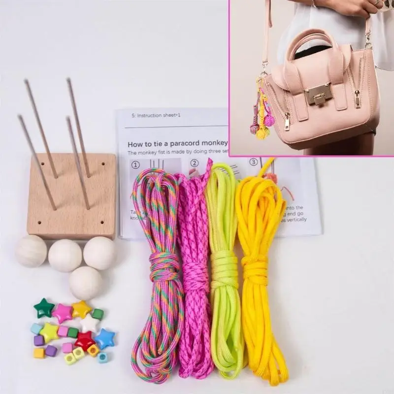 

Обезьяна кулака Paracord Diy набор с вязаным инструментом декоративный шариковый подвеска для женщины для женщины kxre