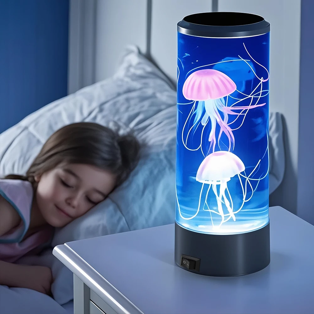 

Jellyfish LED Creative Decorative Desk Lamp Eye Protection Atmosphere Lamp Home Bedroom Luminous Lamp Night Light
