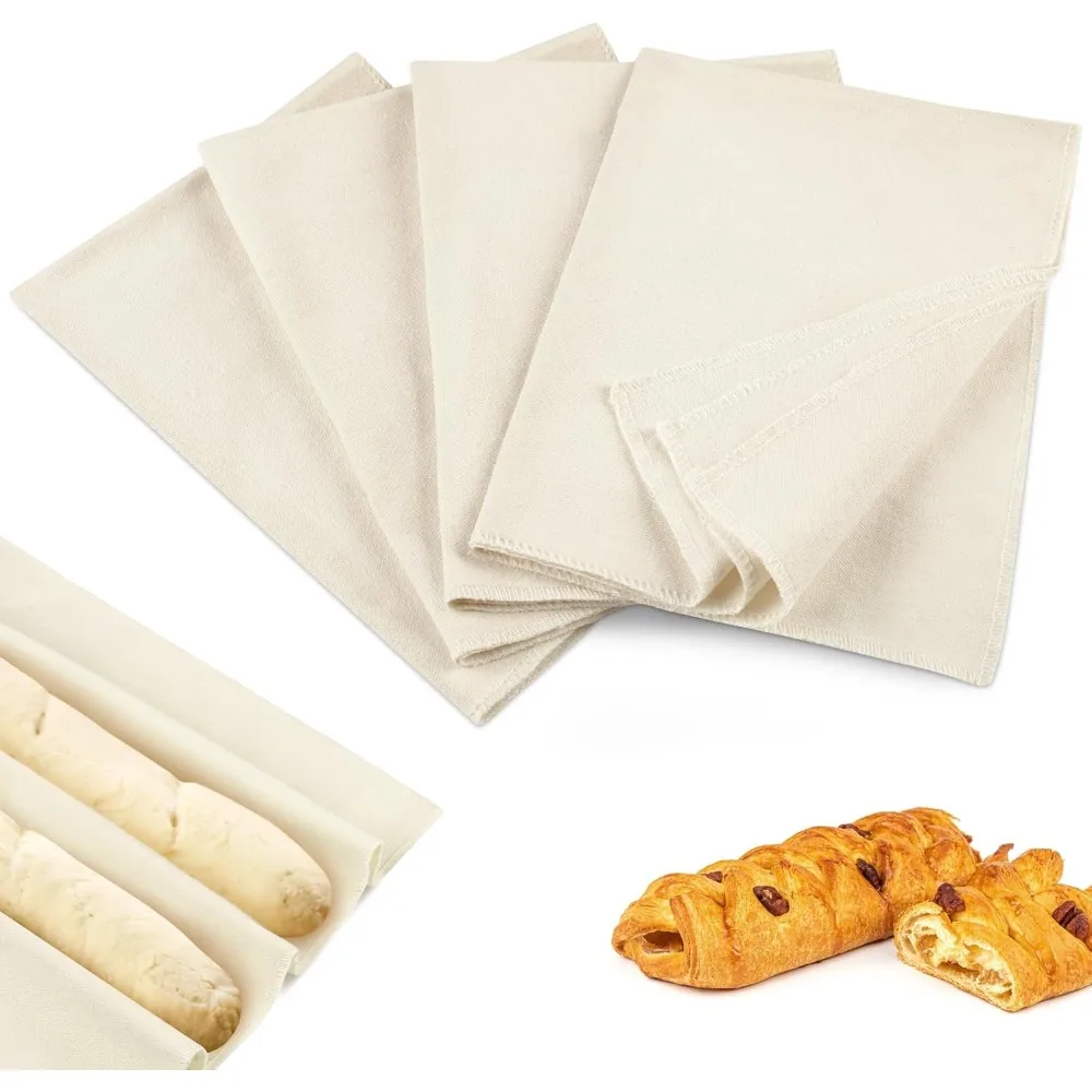 4PCS Thick Reusable Bread Proofing Towels for Baking Sourdough Baguettes Pastry Loaves 14x18.8 Inch - view 2