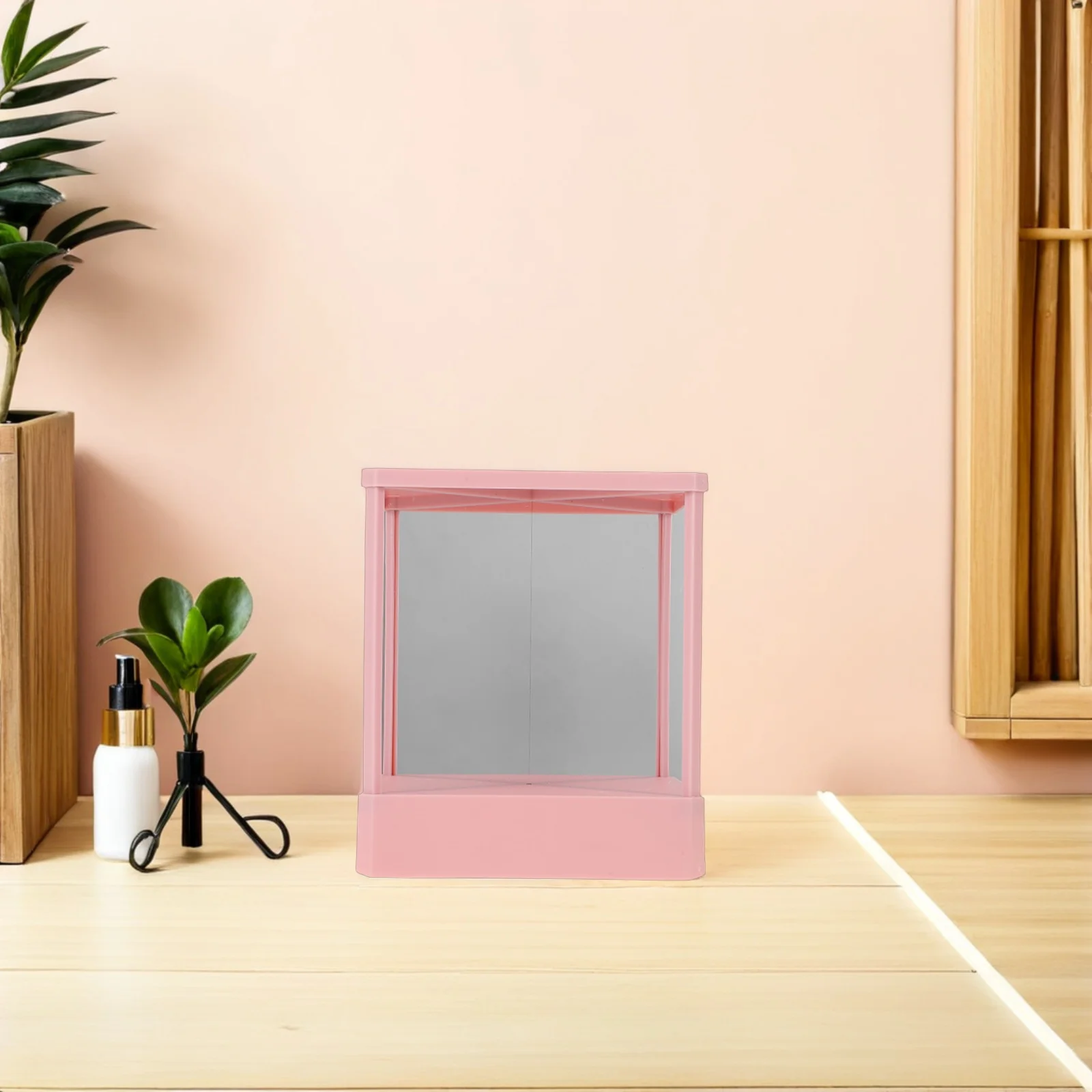 Non Reversing Mirror Precision Glass Pink Vanity Beauty Makeup Mirror for Professional Salon Use Travel Friendly High