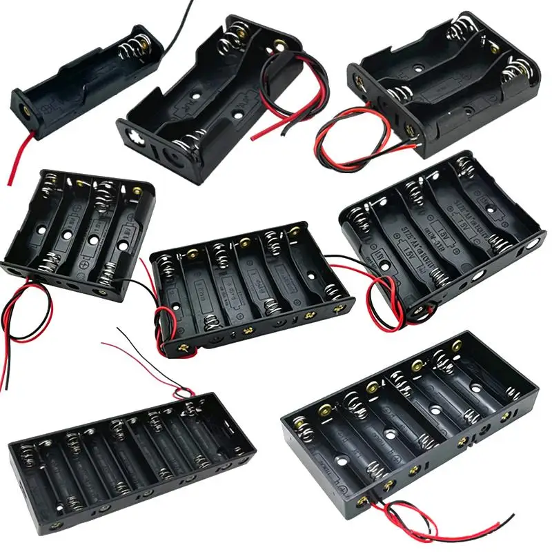 New New AA Battery Case AA Battery Box 1/2/3/4 Slot AA Battery Holder 14500 AA Storage Box DIY With Leads Series Connection