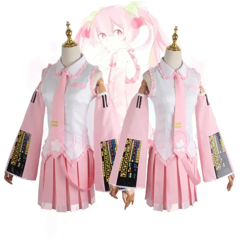 

Mikuu Pink Cherry Cosplay Costumes Cos Apron Dress Anime Uniform
