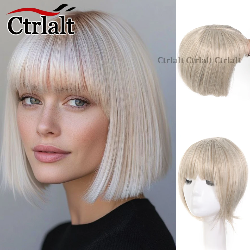 Synthetic Bangs False Hair Clip In On Hair Fringe Clip In Bangs For Women Natural Invisible Wear