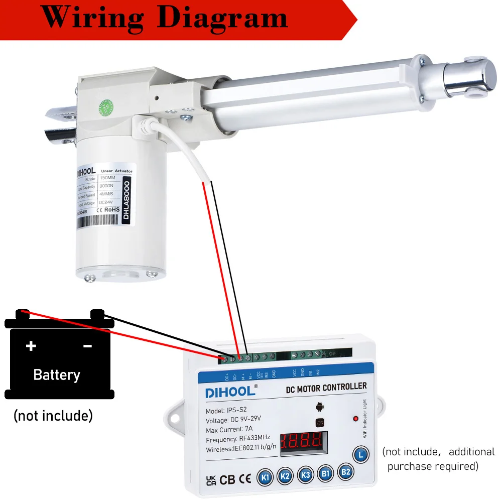 Imagem -05 - Haste de Elevação Elétrica de Atuador Linear Baixo Ruído Curso 25 mm dc 24v 80kg a 800kg 50 mm a 1000 mm Curso 8000n Aço Inoxidável