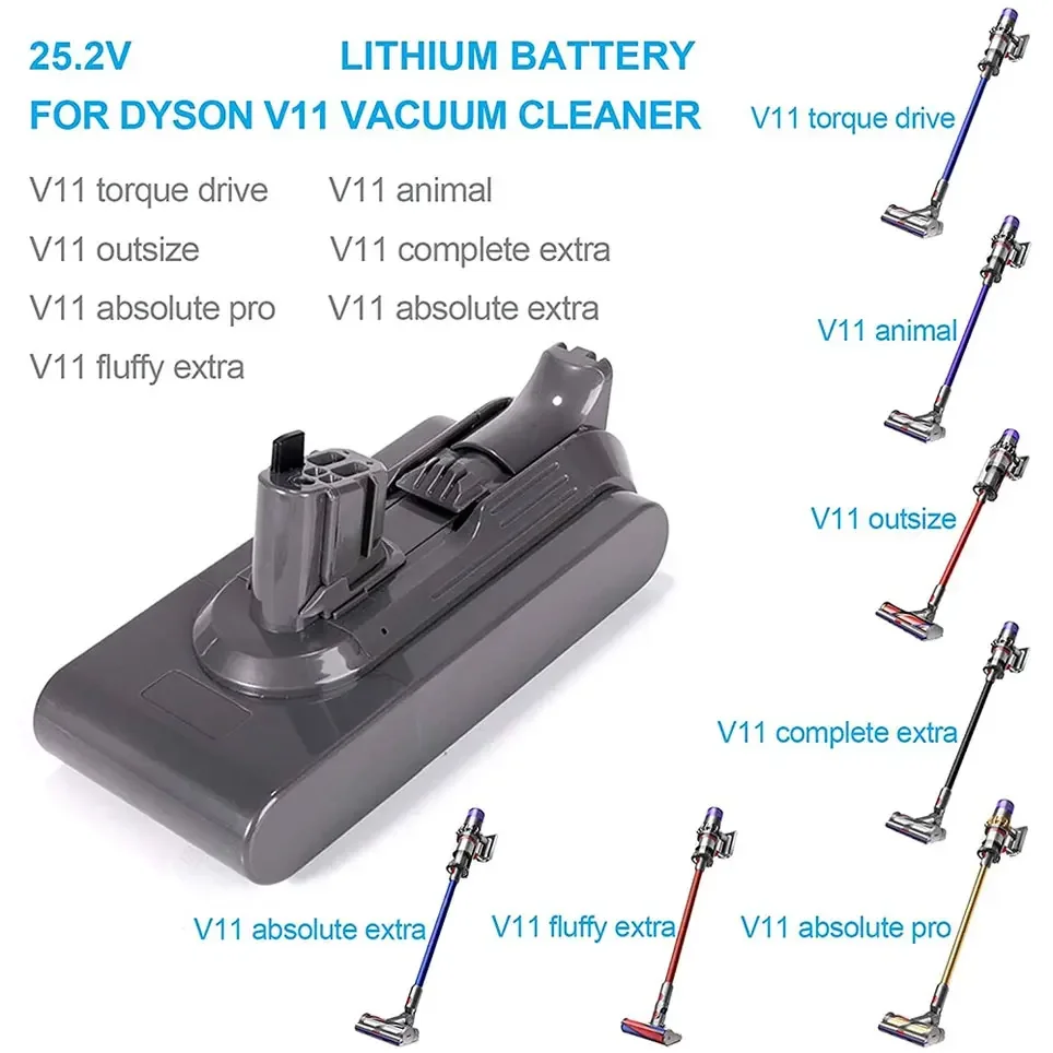 For Dyson Vacuum V11 SV15 Battery Absolute V11 Animal Li-ion Vacuum Cleaner Rechargeable Battery Super Lithium Ion Cell 6800mAh