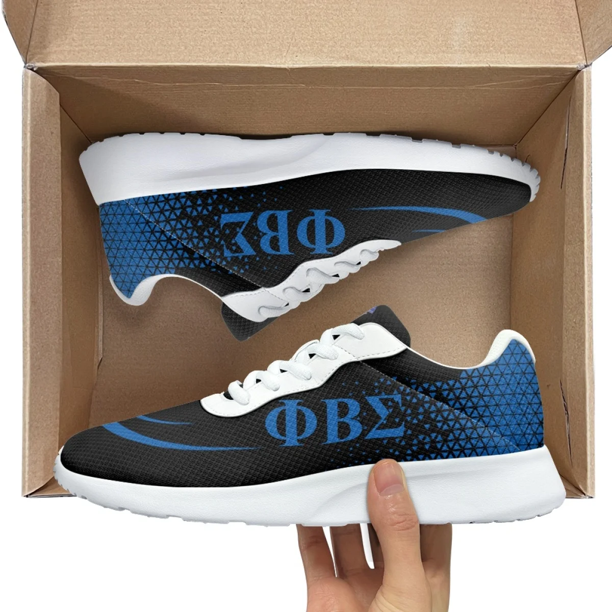 New phi beta Sigma Pattern Women Soft Sneakers Wear-resistant Outdoor Running Shoes Lightweight Breathable Walking Shoes Adult