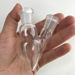 1Pcs 25ml/50ml/250ml Chemistry Lab Pear Shape Two Necks Glass Flask