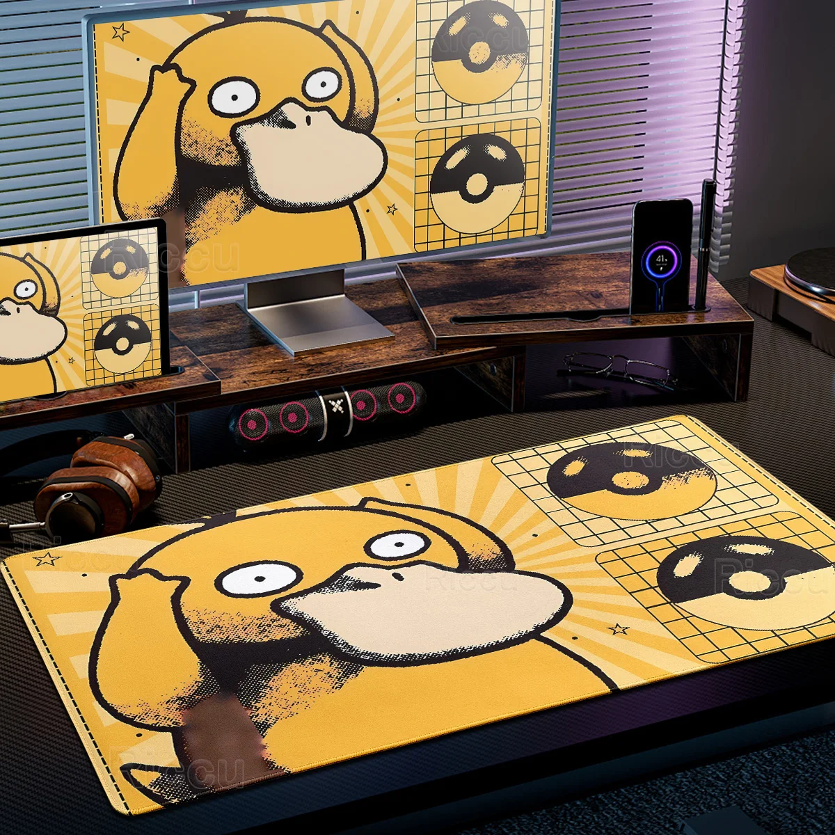 Cartoon Pokémon Mouse Pad Non-slip HD Laptop Pc Gaming Anime Funny Psyduck Kawaii Desk Pad Home Office Setup Gamer Accessories
