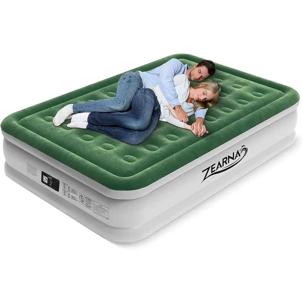 

Air Mattress Queen with Built in Pump - Upgraded Blow Up Bed, 2 Mins Quick Self Inflatable with Double Air Chamber, 18"/650lbs M