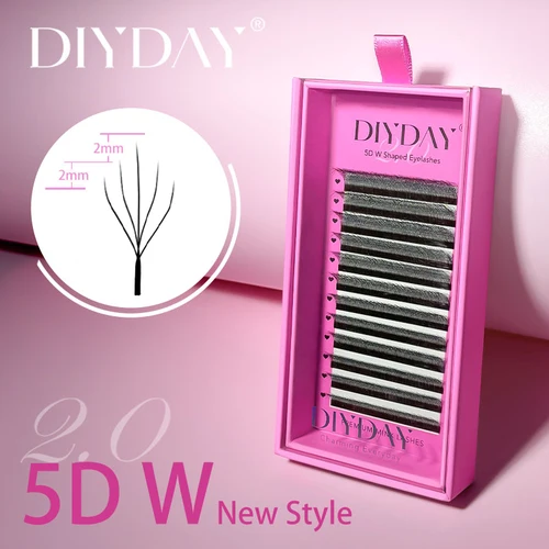 Imagen 1 del producto DIYDAY nuevo estilo 5D extensiones de pestañas en forma de W diferentes longitudes 5D pestañas postizas en forma de W pestañas naturales suaves y fáciles de abanico