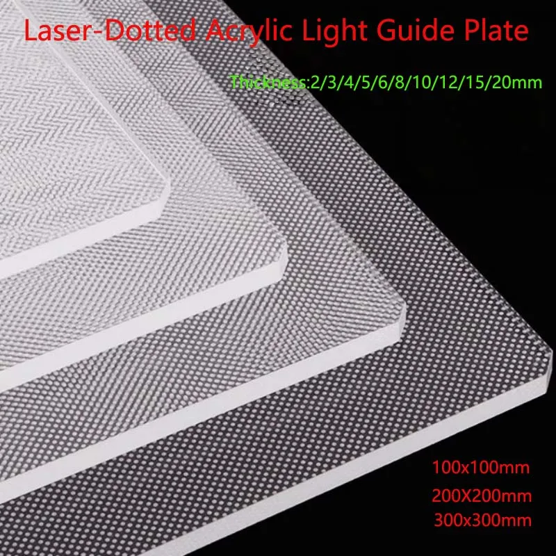 

1Pc Single-sided Laser-Dotted Acrylic Light Guide Plate LGP Signage LED Acrylic Light-Emitting Panel Plastic Sheet PMMA Board