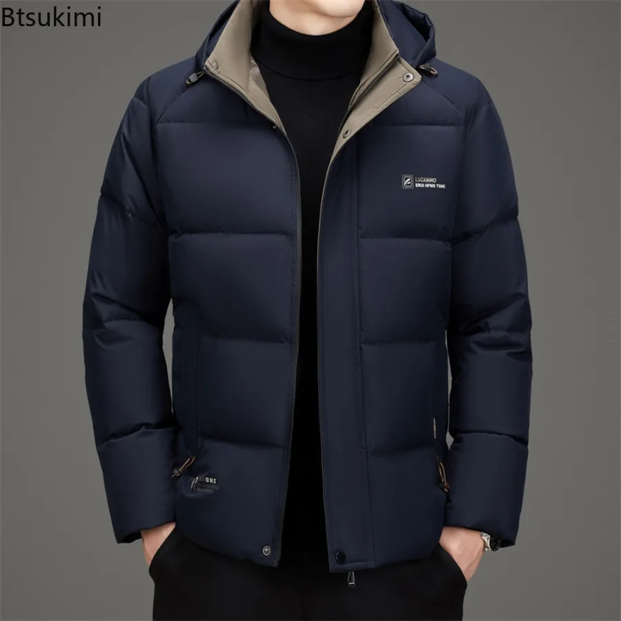 New 2025 Autumn Winter Men's Fashion Thickened Warm Hooded Cotton-padded Coats Casual Loose Comfortable Warm Parkas Jackets Male