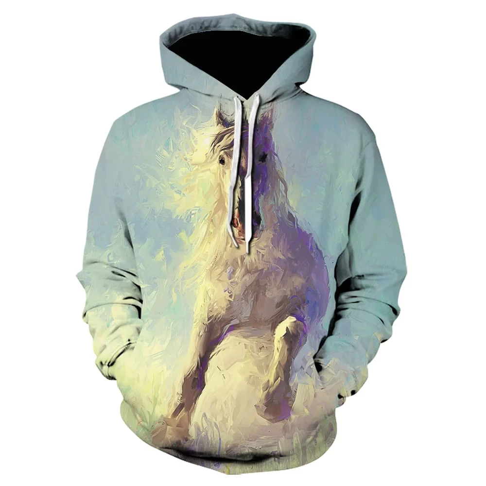 

Autumn new Kids Hoodies Sweatshirt 3D Horse Animal Pattern Pullover Fashion Casual Men/Women Hoodie Sweatshirt Men coat