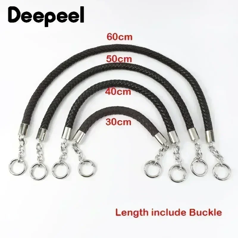 1Pc 30/40/50/60cm Women's Bags Shoulder Straps Weave Leather Rope Handbag Handles DIY Handmade Replace Chain Bag Accessories