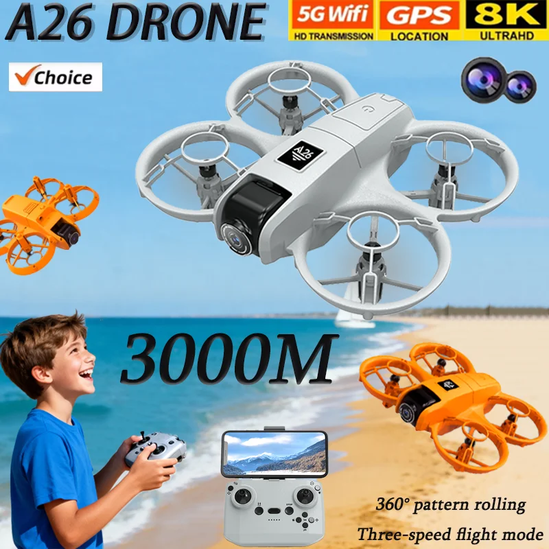 

НОВЫЙ Дрон A26 8K 5G GPS Профессиональный HD Аэрофотосъемка Квадрокоптер с двойной камерой Пульт дистанционного управления БПЛА для детей и взрослых Подарки