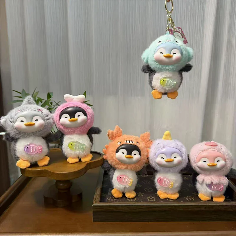 الإبداعية لطيف الفينيل البطريق أفخم دمية قلادة المفاتيح على ظهره الشنق الديكور الهدايا