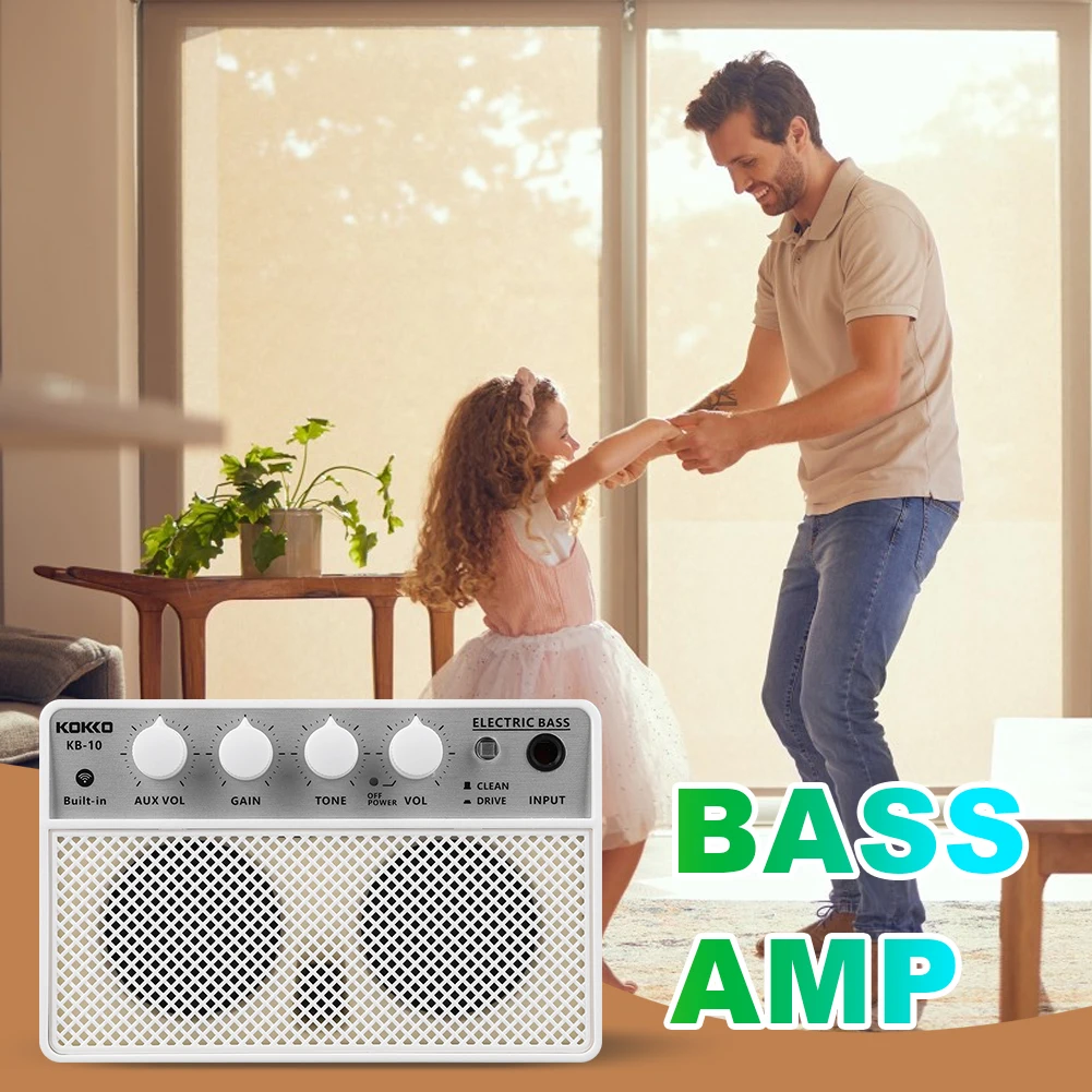 Elektrische basversterker 10W 6,35 mm kleine luidspreker basgitaar praktijkversterker muziekinstrumentaccessoires voor elektrische bas
