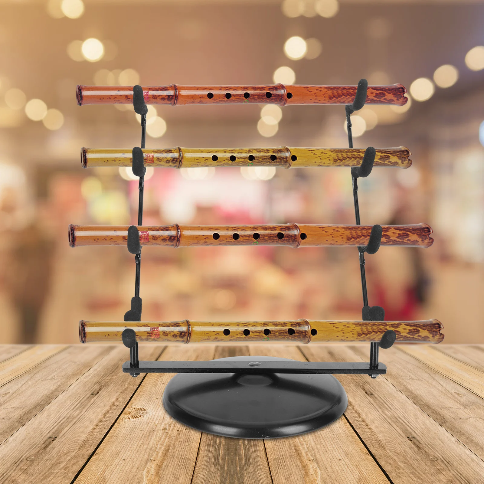 

Durable Flute Stand Disc Base Musical Instrument Organizer Storage Rack for Home Display Metal Flute Holder