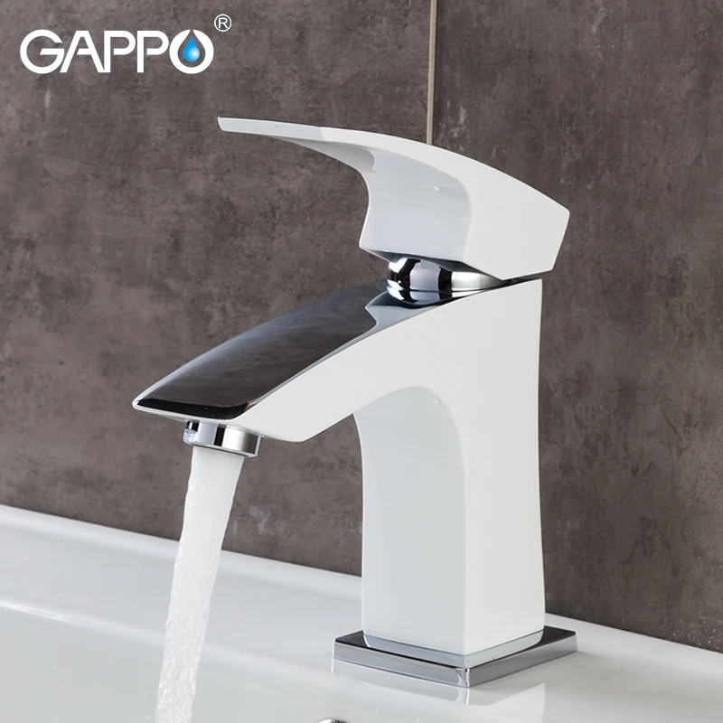 

GAPPO Bathroom Faucet Basin Faucets Deck-mounted Crane Washbasin Sink Mixer Chrome White Cold Hot Water Tap Torneira