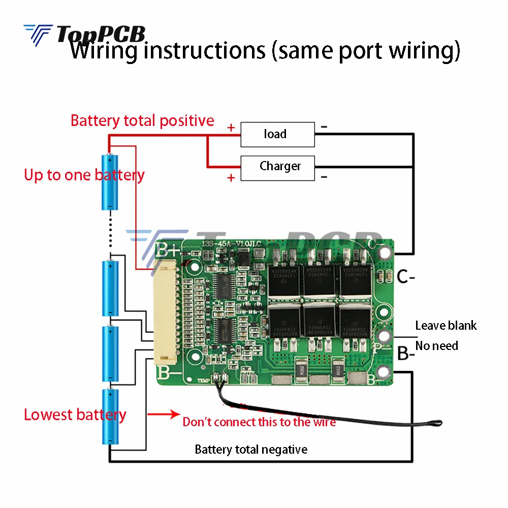 BMS 13S 48V 30A 18650 Lithium Battery Charge Board Common Port Short Circuit/Overtemperature Protection For E-bike/Escooter