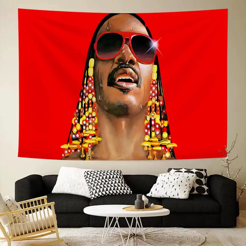 Soul singer S-stevie W-wonder Tapestry House Bedroom Living Bar Garden Microfiber Decoration Background