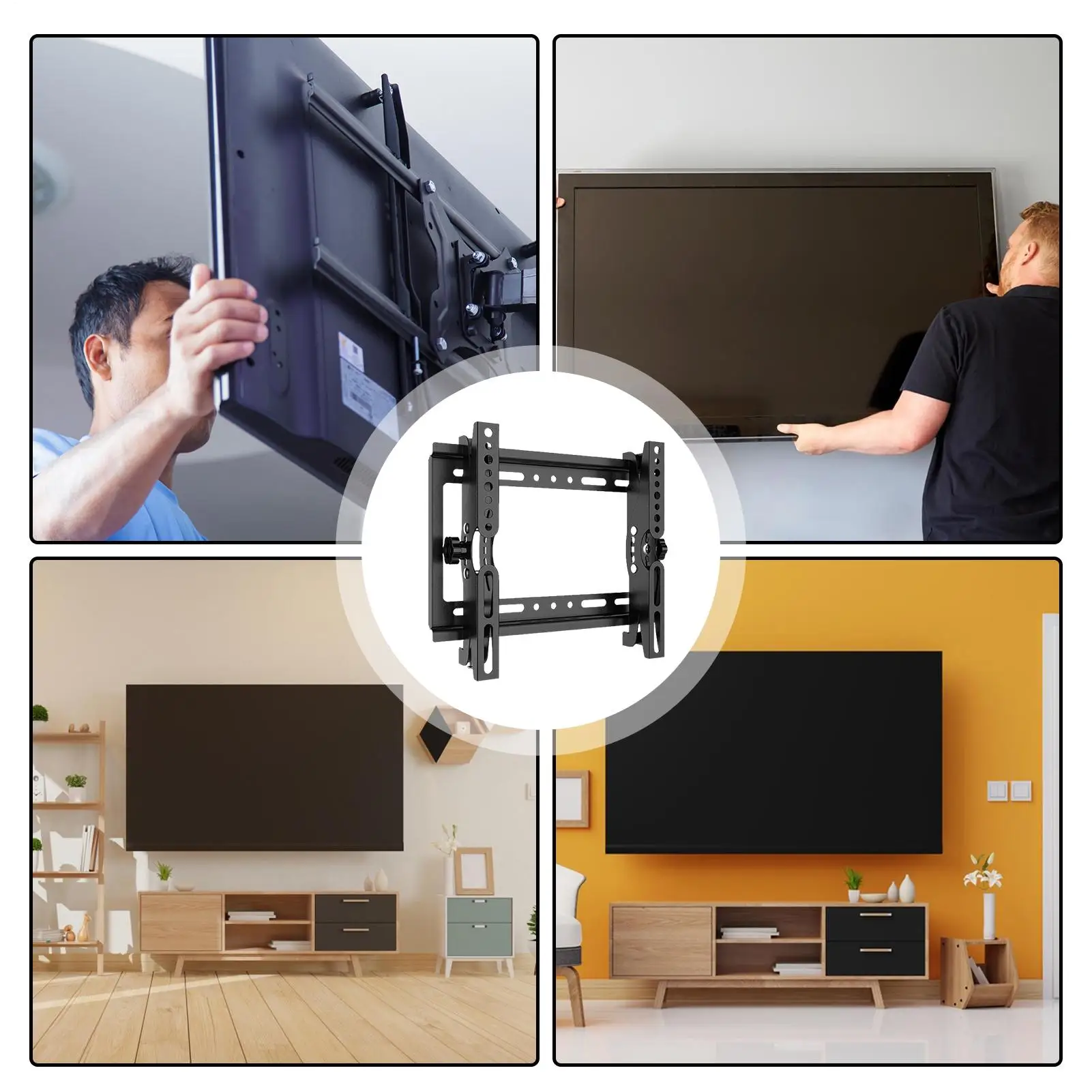 Tv Wall Mount Bracket เอียง Tv Wall Mount ปรับติดตั้งง่าย Stable สําหรับโฮมเธียเตอร์ห้องนอน 32-70 นิ้ว