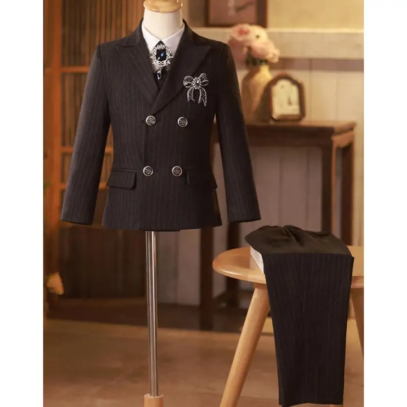 

Children's Host Performance Costume Suit Kids Wedding Birthday Baptism Formal Party Evening Gown Boy Blazer Sets a3222