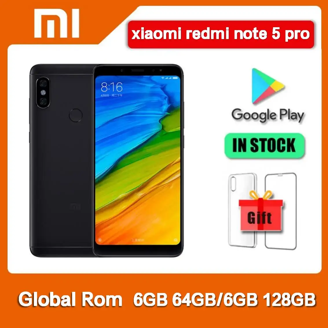 Xiaomi Redmi Note 5 PRO Dual SIM 5.99'' CellPhone 6GB 128GB 12MP+5MP+13MP Snapdragon 636 Octa-Core 4G موبائل فون