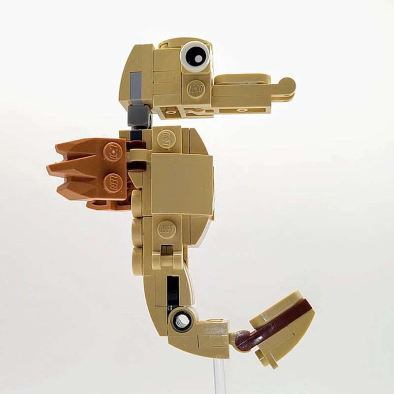 74 قطعة MOC Creator Seahorse تمثال محيطي مفصلي لتقوم بها بنفسك نموذج اللبنات ألعاب عيد ميلاد هدية