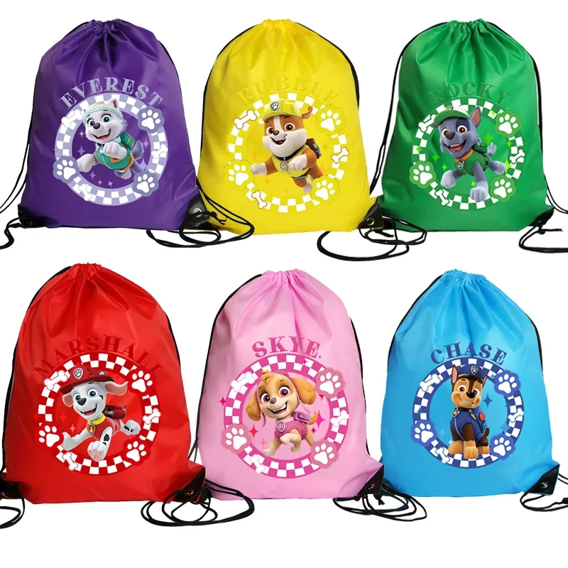 Paw Patrol Große Kapazität, Kordelzugtaschen, Chase Skye-Einkaufstasche, Charakterdruck, Kordelzugtaschen, wasserdichter Einkaufsrucksack